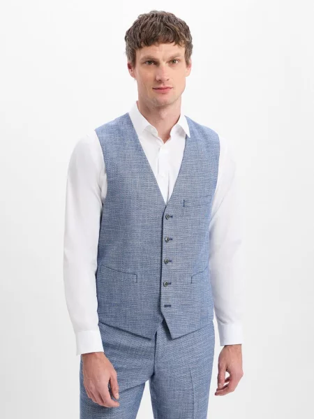 Finshley & Harding kamizelka modułowa Max Mężczyźni Modern Fit wzorzysty 48 niebieski