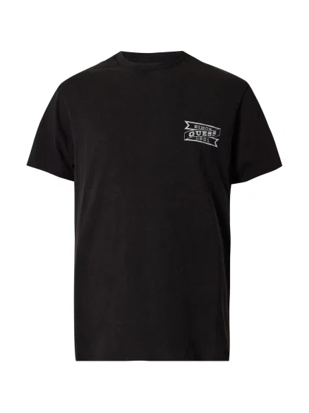 GUESS Tricou BSC albastru deschis / negru alb