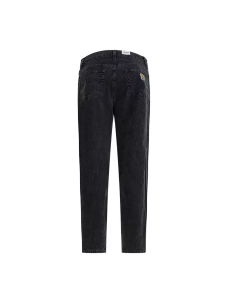 Carhartt Wip Spodnie Z Sztruksu Aaron Regular Fit schwarz czarne