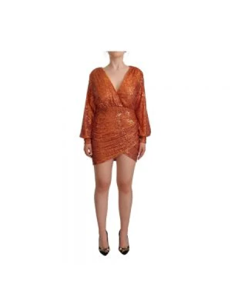 Mała mały sukienka mini Aniye By z cekinami pomarańczowa