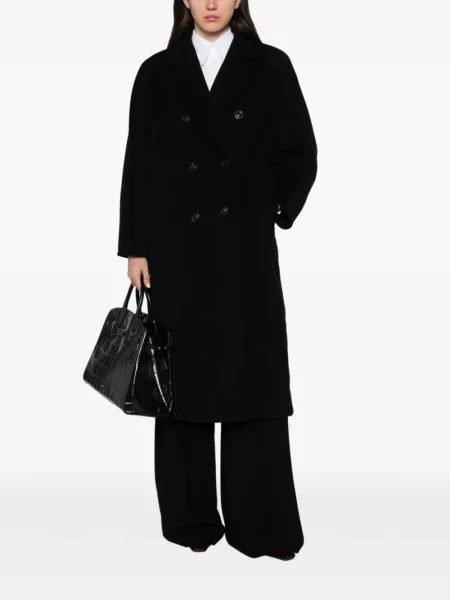 Palton Max Mara cu două rânduri de nasturi negru