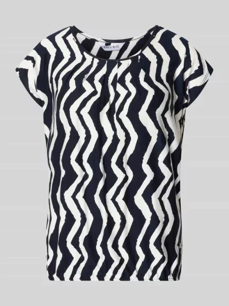 T-shirt o kroju relaxed fit z mieszanki model Minou' Zabaione granatowa