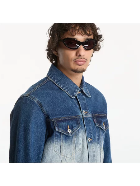 Dzseki Billionaire Boys Club Icecream Fade Out Running Dog Denim Trucker Jacket Mid Wash Blue L kék