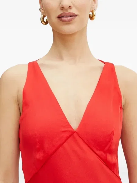 Rochie maxi Twinset cu volane roșu