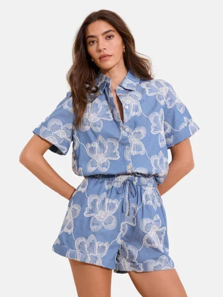 Lipsy Pantaloni Cornelli albastru alb