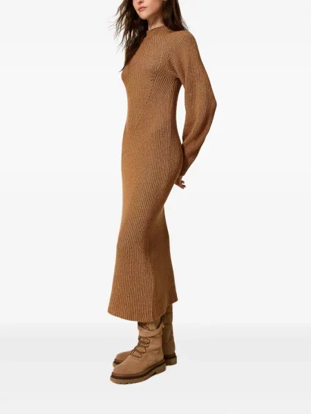 Rochie Twinset tricotate de costum maro