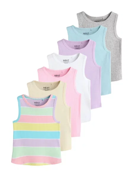 Next Tricou albastru deschis / galben pastel / gri amestecat / mov lavandă / roz alb