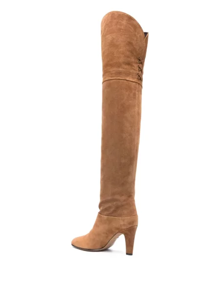 Botine Chloé din piele de căprioară maro
