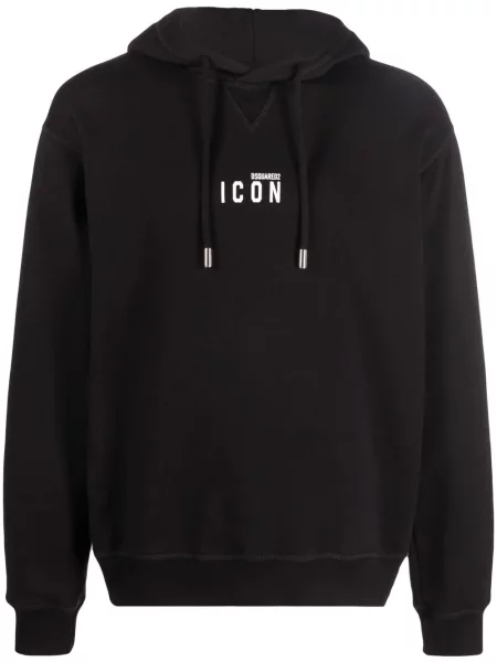 Hanorac cu glugă Dsquared2 cu imagine negru