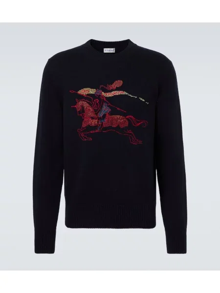 Vlněný svetr Burberry modrý