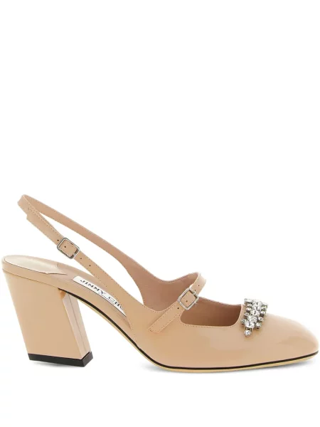 Pantofi cu toc Jimmy Choo slingback de cristal roz