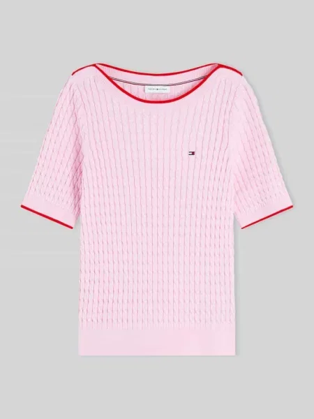 Sweter w kroju regular fit z czystej bawełny z krótkimi rękawami Tommy Hilfiger