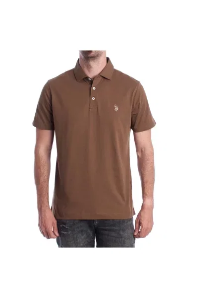 Koszulka polo U.s Polo Assn. z logo brązowa