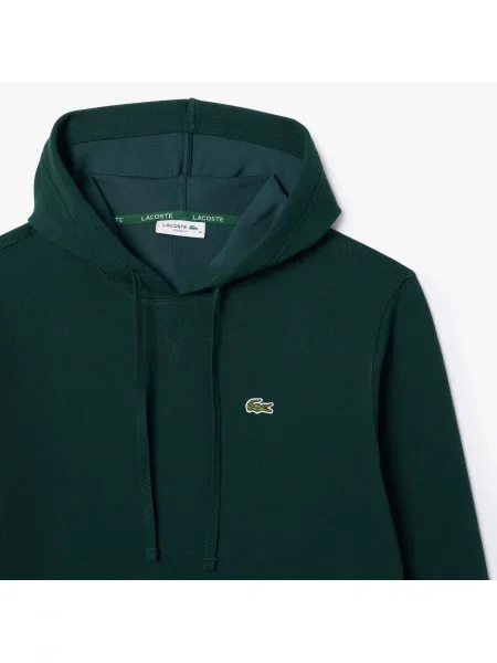 Lacoste Bluza Z Kapturem Pique Double Face O Luźnym Kroju szara