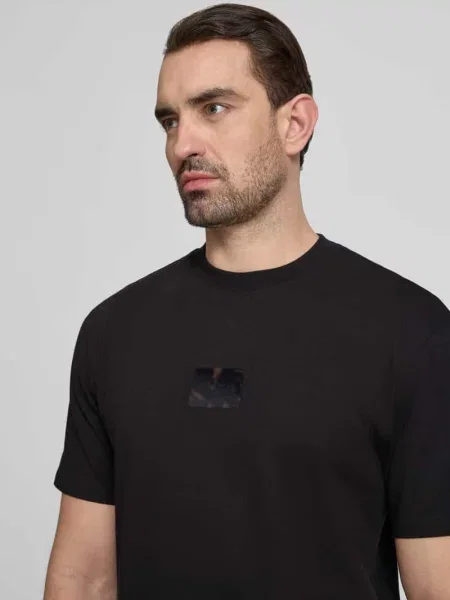 T-shirt o kroju regular fit z czystej bawełny model DUMEON' Hugo czarna