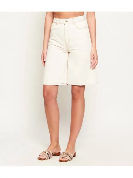 HUGO De blugi pantaloni scurți | Relaxed fit bej