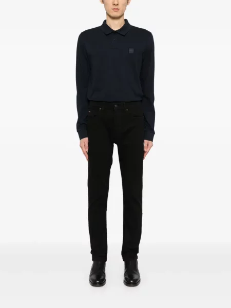 Tricou polo Boss cu autograf albastru