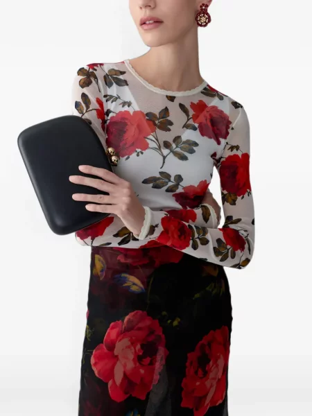 Geantă plic Carolina Herrera din piele negru