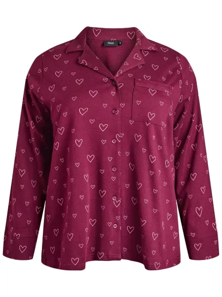 Zizzi Tričko na spaní Tanji / fialová béžová