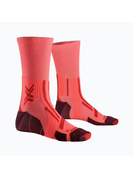 Șosete pentru bărbați X-Socks Trailrun Perform Crew fluo red/namib red roșu