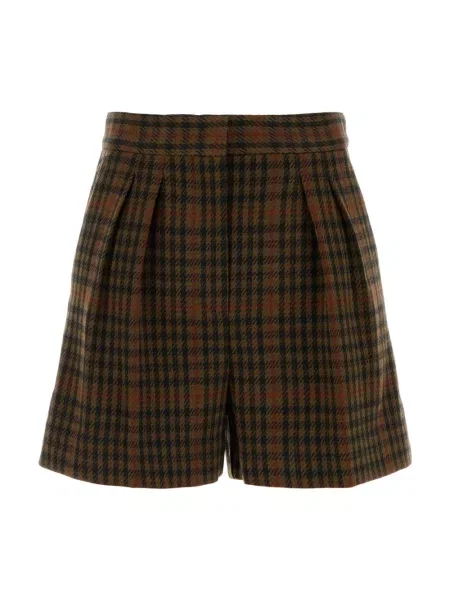Szorty Max Mara w kratę brązowe