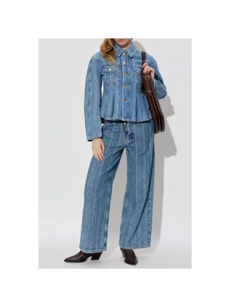 Kurtka jeansowa Ganni niebieska