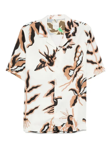 Cămașă Paul Smith cu imagine cu imprimeu geometric alb