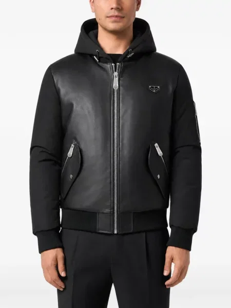 Geanta de piele Philipp Plein negru