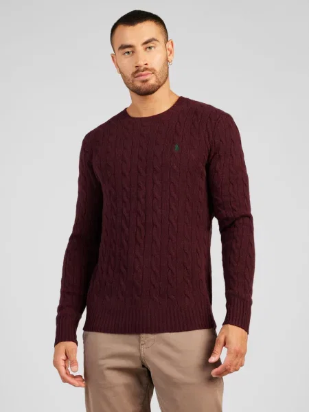 Polo Ralph Lauren Pulover zelena / vinsko rdeča