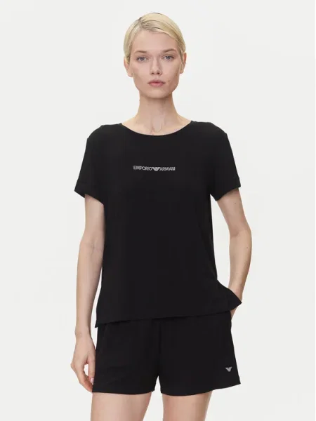 Домашна тениска Emporio Armani Underwear черно
