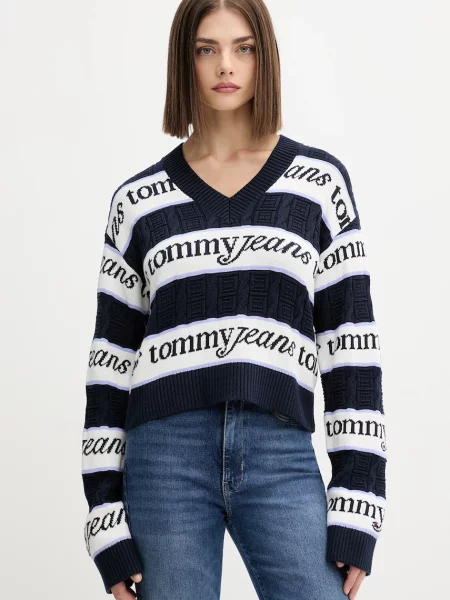 Tommy Jeans Pulover Bleumarin negru