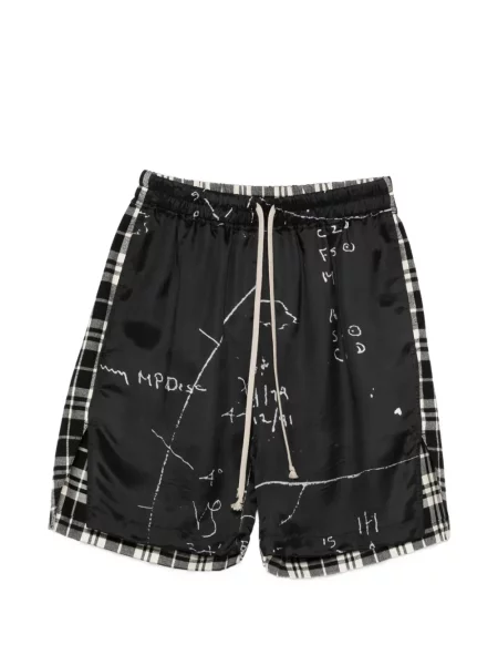 Grafic pantaloni scurți Rick Owens cu imagine negru