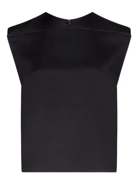 Top Loulou De Saison cu decolteu în V negru