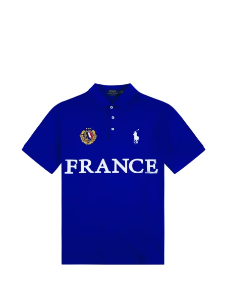 Scurt tricou polo Polo Ralph Lauren cu broderie albastru