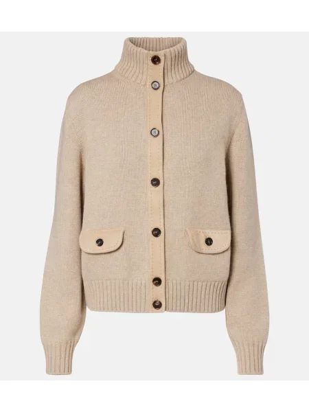 Pulover cu guler înalt heláncă Loro Piana din cașmir bej