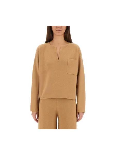 Sweter z golfem Max Mara beżowy
