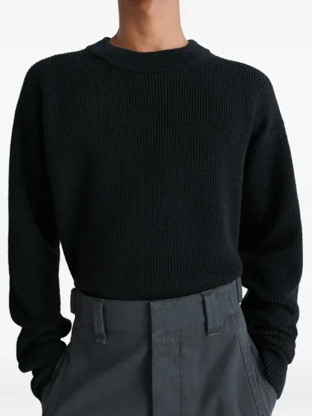 Hanorac crewneck Lemaire de lână negru