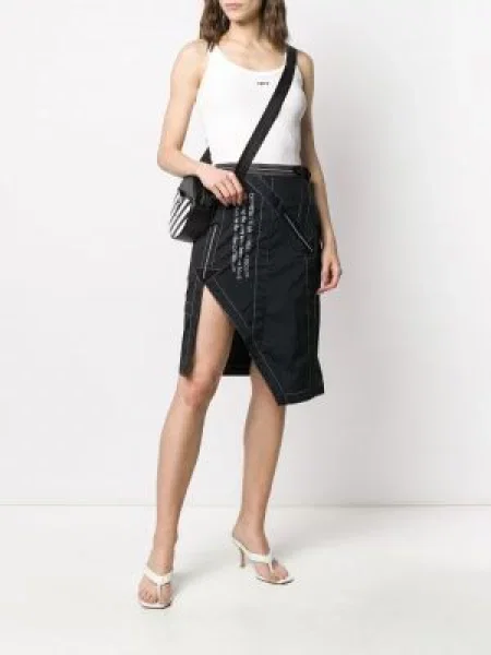 Asimetriškas sijonas Off-white balta