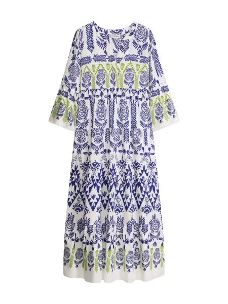 Bonprix Rochie albastru închis / verde măr alb