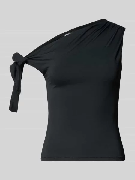 T-shirt w kroju na jedno ramię Gina Tricot czarna