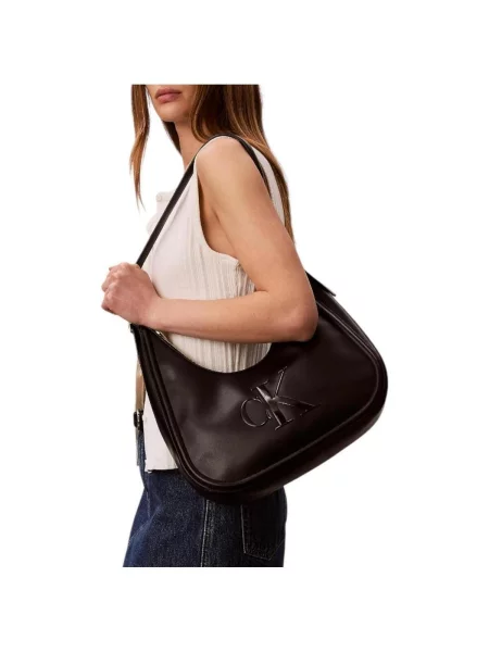 Taška Calvin Klein Jeans BOLD CK CRESCENT černé
