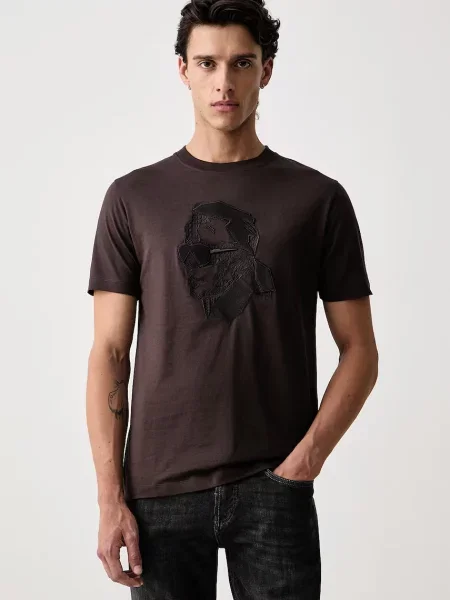 Karl Lagerfeld tricou pentru bărbați din maro