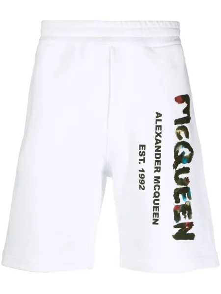 Pantaloni scurți Alexander Mcqueen cu imagine alb