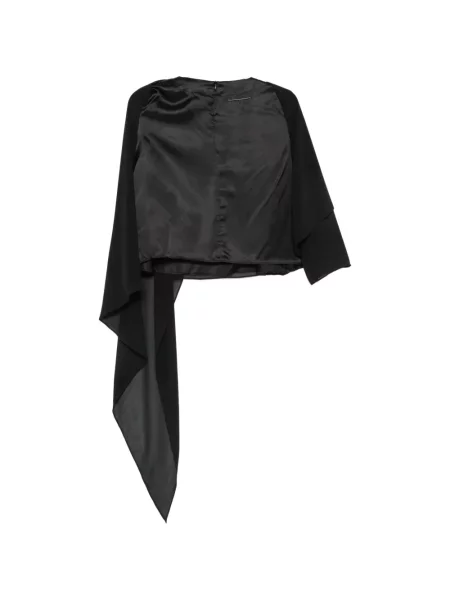 Bluză Mm6 Maison Margiela asimetrică drapată negru