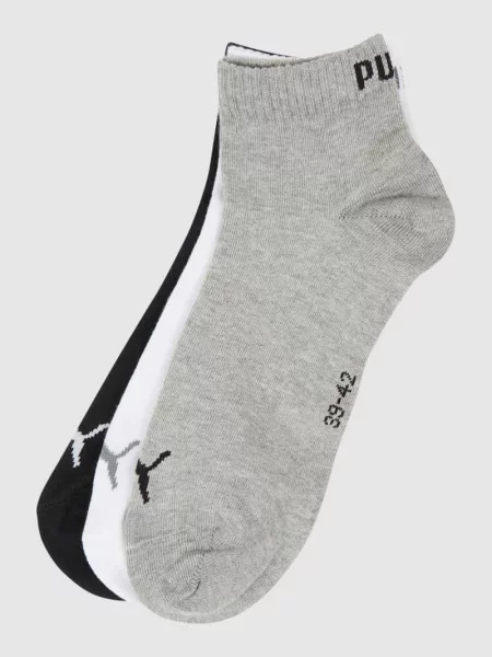 PUMA Skarpety do kostek unisex 3 pary Odzież Szary białe