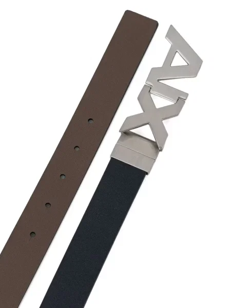 Grįžtamas diržas Armani Exchange su sagtimis su autografu mėlyna