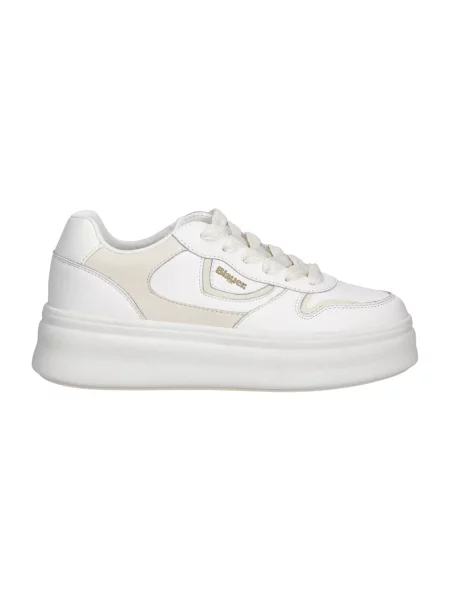 Sneakersy Blauer skórzane białe