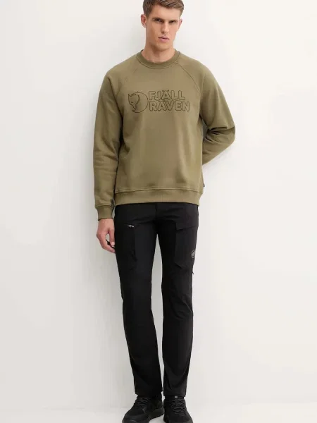 Классический свитер Fjallraven с аппликацией зеленый