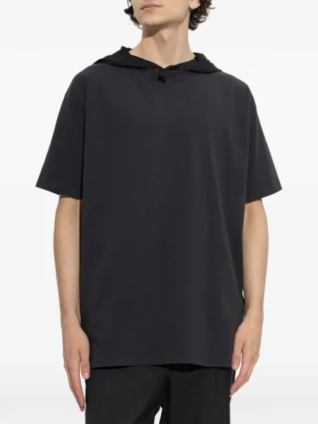 Тениска Maison Margiela с качулка с принт черно