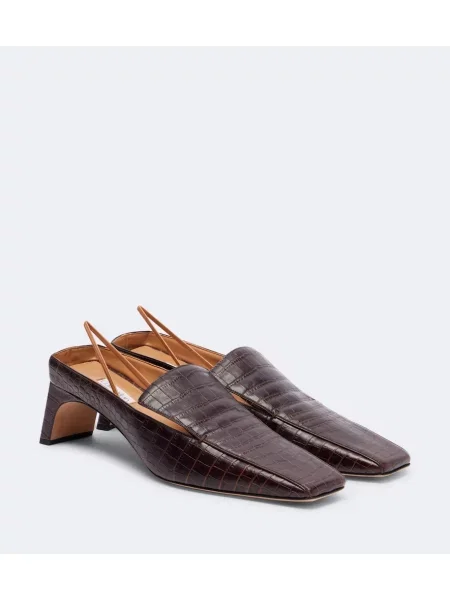 Pantofi cu toc Calvin Klein Collection din piele slingback maro